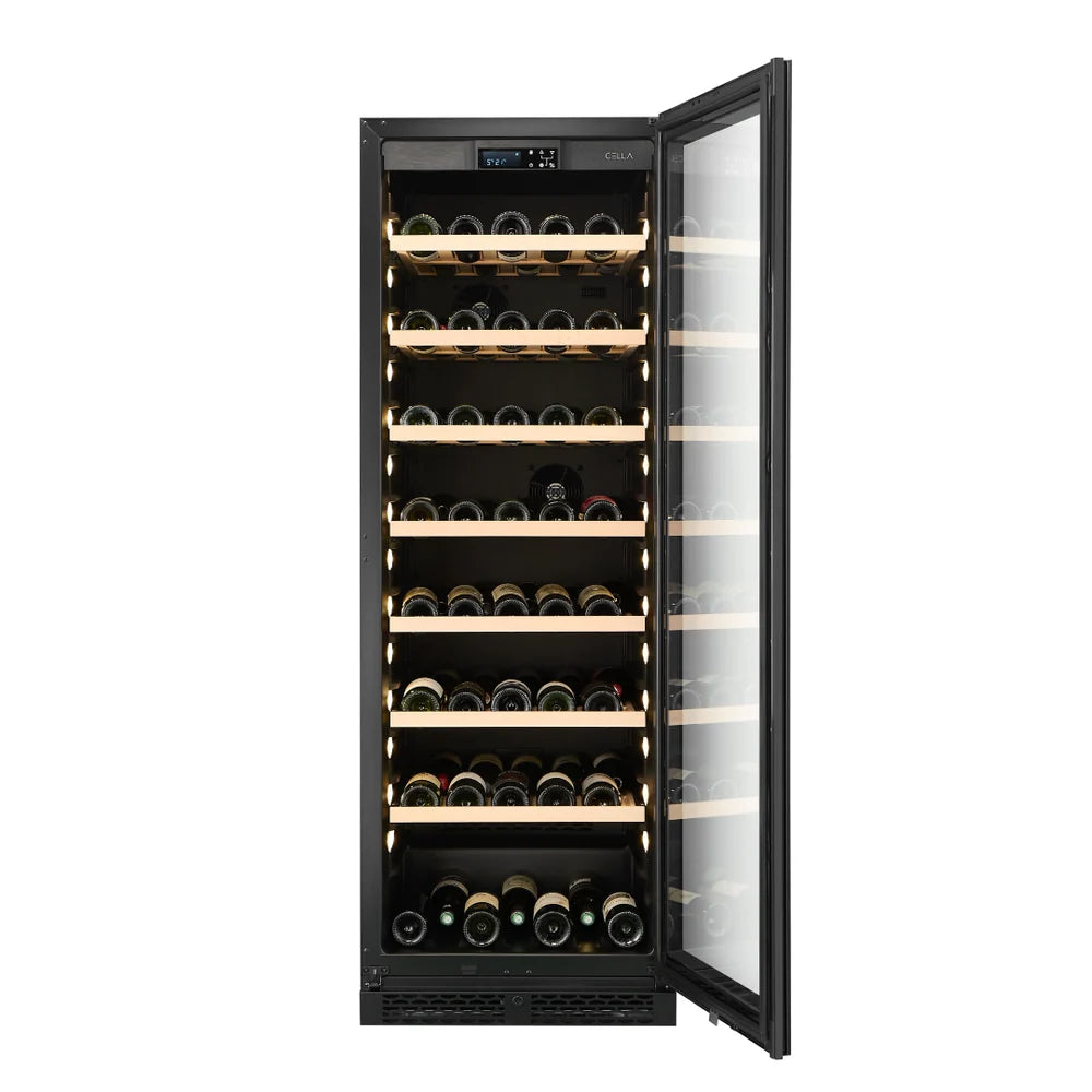 WINE CELLA - W163S-BLACK - 151 Bottle Wine Fridge