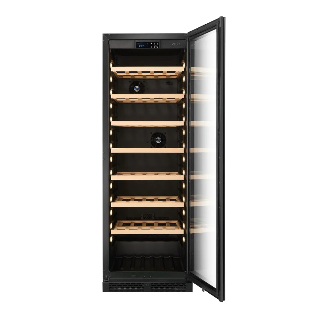 WINE CELLA - W163S-BLACK - 151 Bottle Wine Fridge
