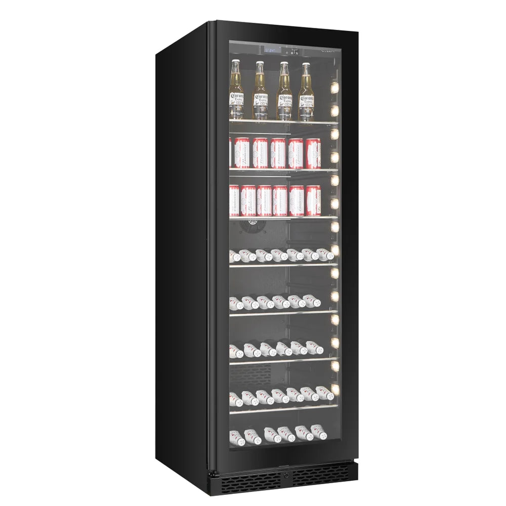 WINE CELLA - BV163S-BLACK - 338L / 487 Can Beverage Fridge