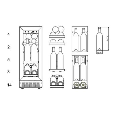 mQuvée - 300mm - Undercounter - Champagne Wine Fridge - WineCave 700 30S