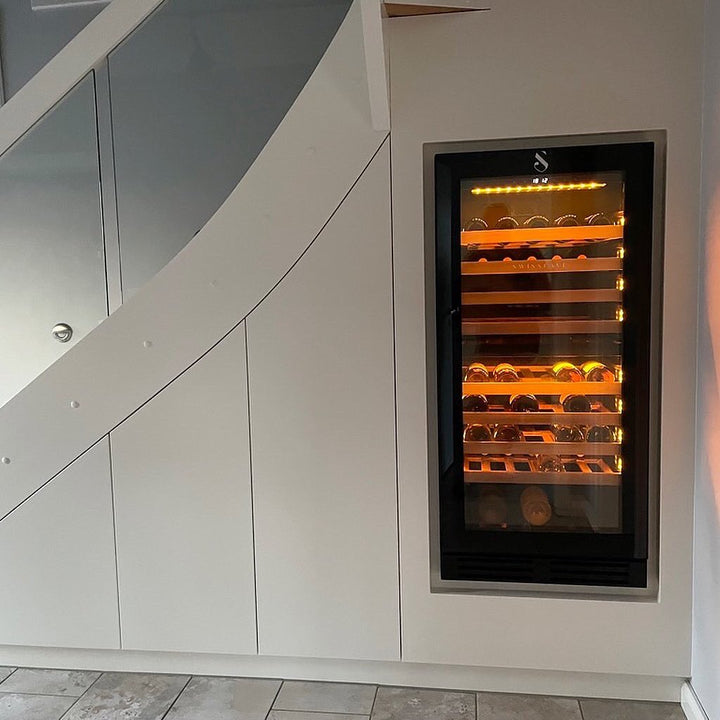 SWISSCAVE Premium - 600mm Dual Zone - 103 Bottle - Freestanding / Built in Wine Cooler - WLB-360DF-MIX