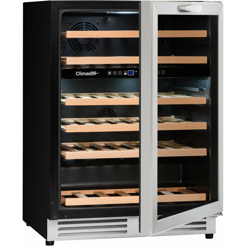 Climadiff - 600mm Dual Zone - 50 Bottle - Built In Undercounter Wine Fridge - CBU51D1X