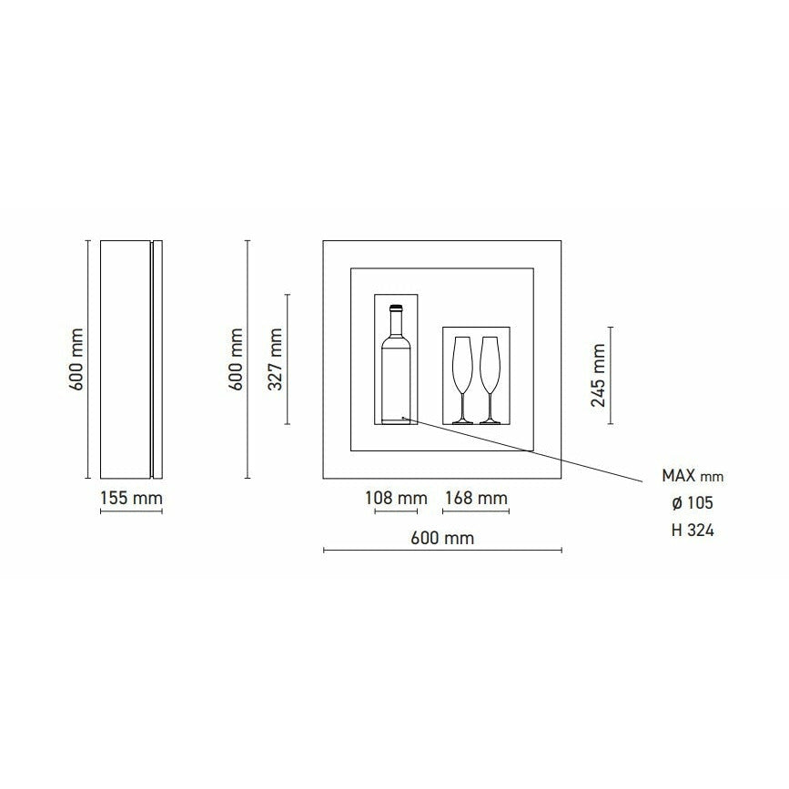 Quadro Vino - Wine Wall QV12 - 1 Bottle Display Unit