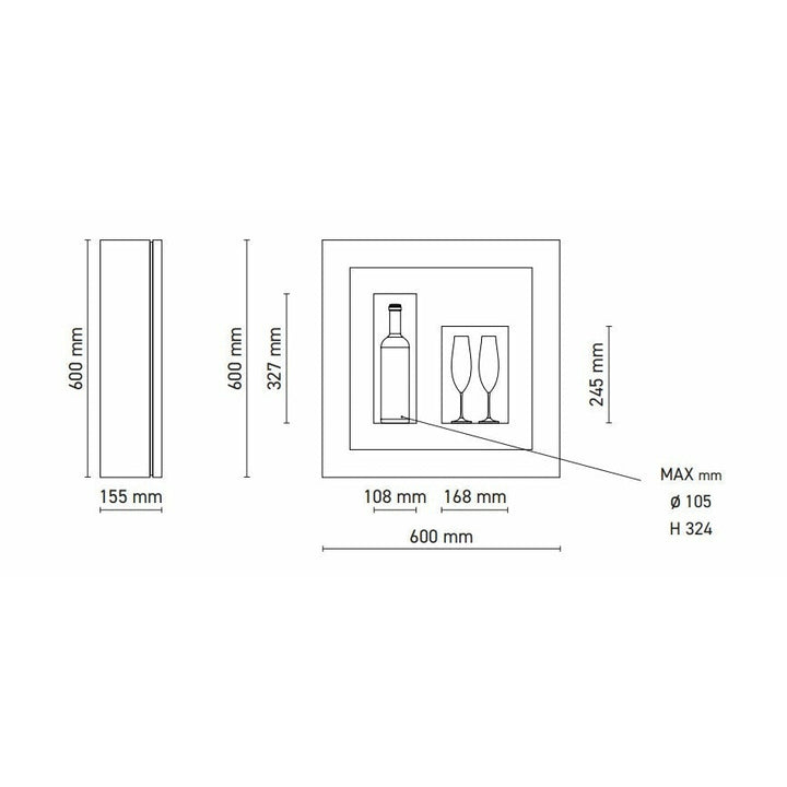 Quadro Vino - Wine Wall QV12 - 1 Bottle Display Unit