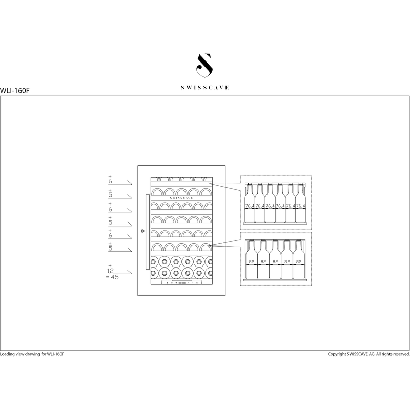 SWISSCAVE - Premium Edition Integrated Single Zone Wine Cooler WLI-160F