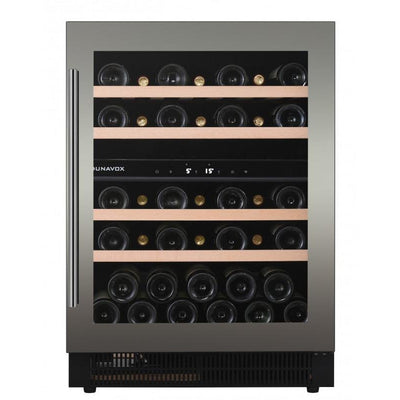 Dunavox FLOW-39 - 600mm Dual Zone - 39 Bottle - Built In Undercounter Wine Fridge - DAUF-39.121DSS