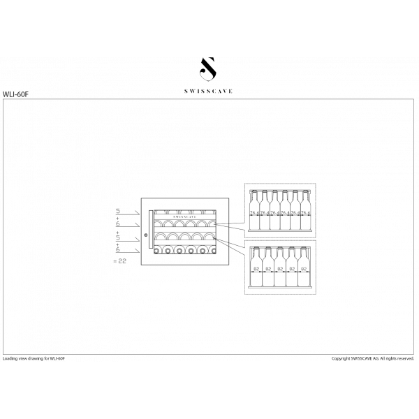 SWISSCAVE - Premium Edition Integrated Single Zone Wine Cooler WLI-160F
