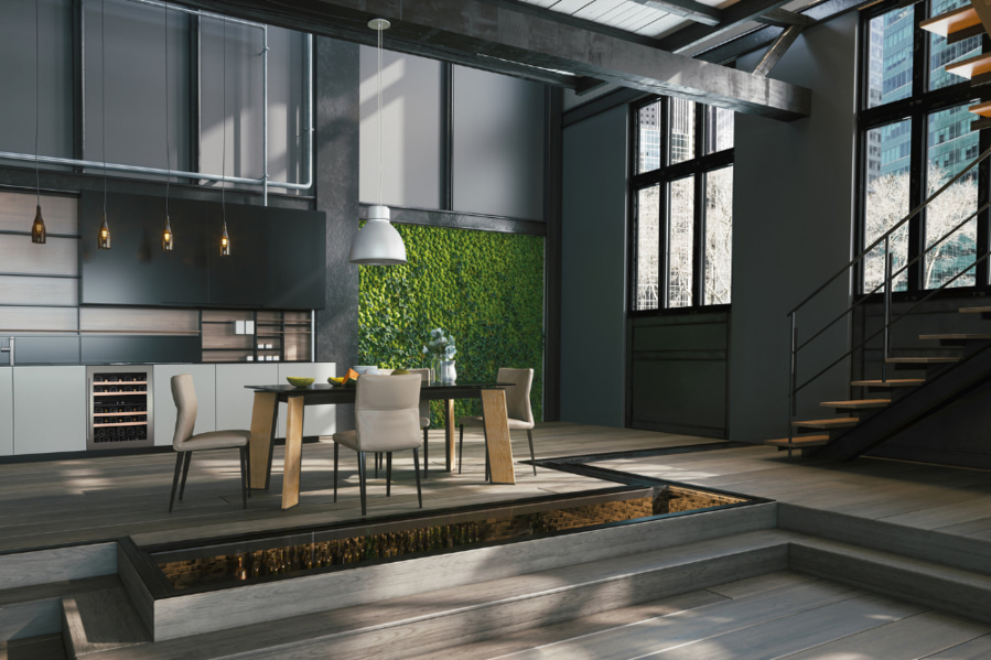 built in wine cooler